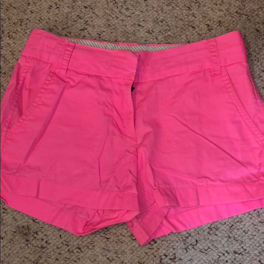 Neon pink Jcrew chino shorts
